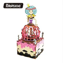 Robotime музыкальная шкатулка Сделай Сам принцессы деревянные головоломки Миниатюра ручной работы AM405
