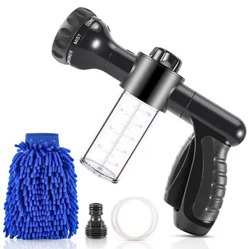 

Foam Sprayer, Garden Hose Spray Nozzle Car Wash Foam Gun with 100cc Bottle, Snow Foam Lance with Washing Mitt, 8 Spray Pattern