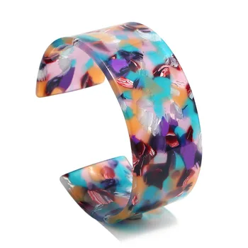 

Fashion New Bracelet Leopard Print Acrylic Open Round Handle Tortoiseshell Acrylic Acrylic Wide Face Jewelry for Women Bohemian