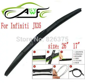 

Free shipping car wiper blade for Infiniti JX35 Size 26" 17" Soft Rubber WindShield Wiper Blade 2pcs/PAIR