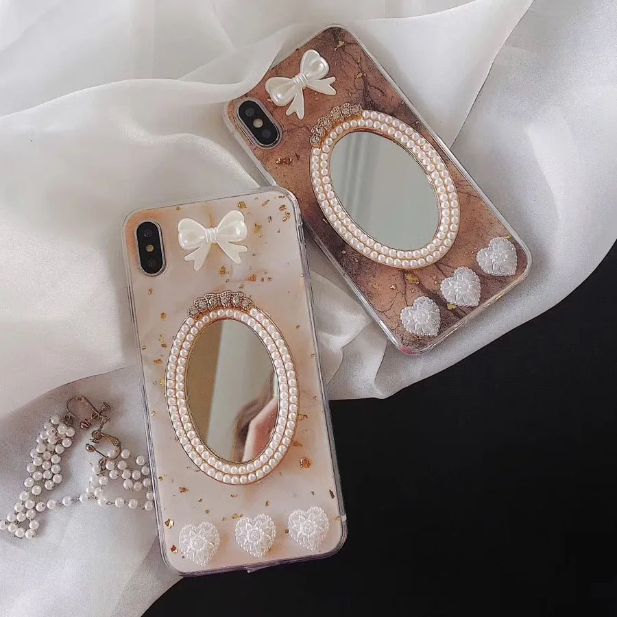 

Marble Mirror Phone Case For iPhone 7 6 6S 8 Plus Case Soft TPU Cover On iPhone X XS XR XS Max