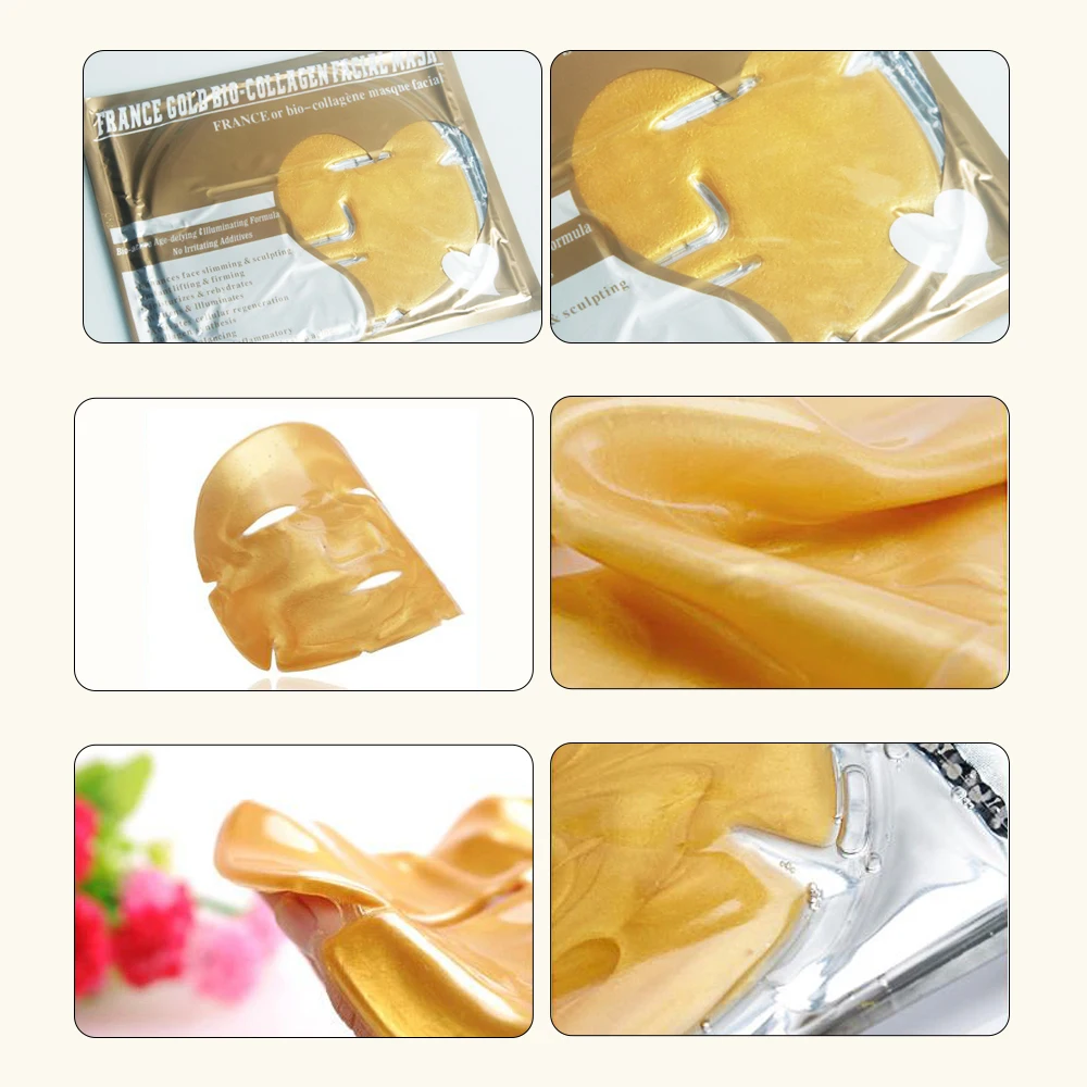 5 шт. Коллагеновые увлажняющие Антивозрастные маски для лица|mask hydrating|gold collagen face