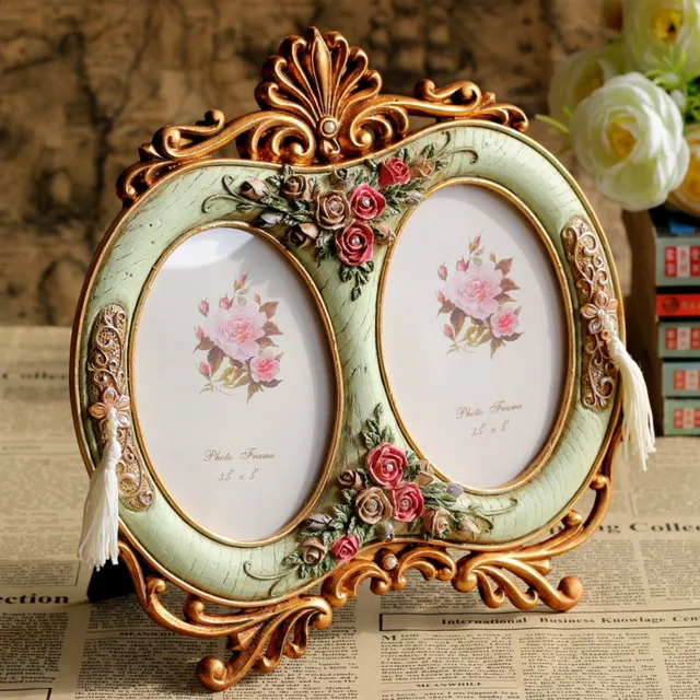 Elimelim Vintage Decoration European Photo Frames Carving Rose Double Lattice Oval Resin Photo Frame Gift Elimelim Vintage Decoration European Photo Frames Carving Rose Double Lattice Oval Resin Photo Frame Gift