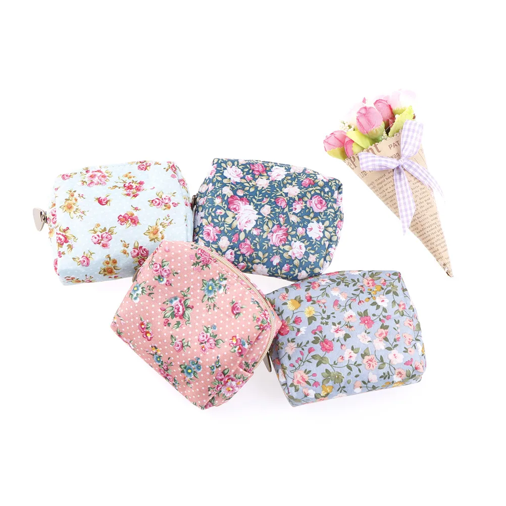 

New Women Purses Cute Zipper Small flower Bag female Girl Headset Line Coin Purse Card Bag Clutch Wallet key bags Wholesale