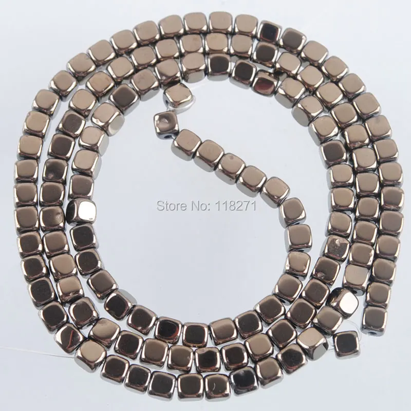 

WOJIAER Free Shipping Non-Magnetic Black Hematite Gem Stones Square 3mm Loose Beads For Making Jewelry PG2088