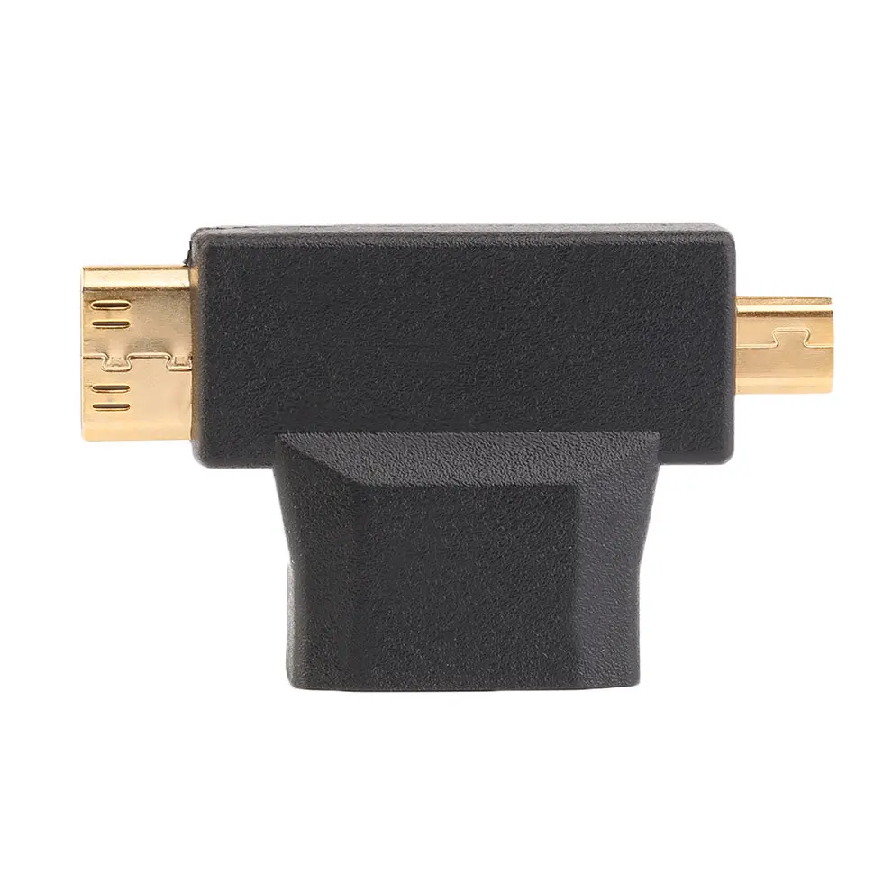 

2PCS Black HDMI Type A Female to Male Mini Type C + Male Micro Type D Adapter