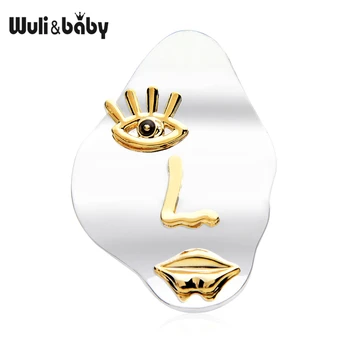 

Wuli&baby Big Eye Nose Mouth Face Brooches For Women 2019 New Fashion Brooch Pins Gifts