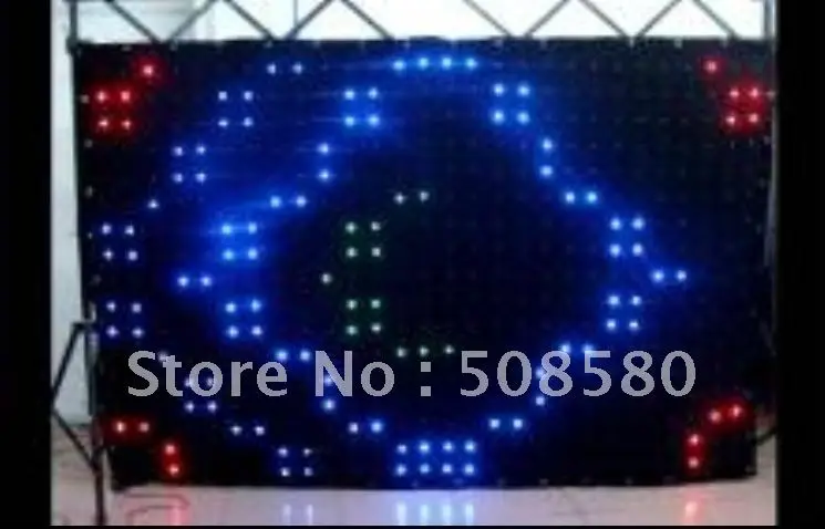 1x2 м Светодиодная панель видео занавес SMD 5050/огнестойкая велюровая ткань 66 шт.+ контроллер 7CHS SD& Sound& Auto& DMX