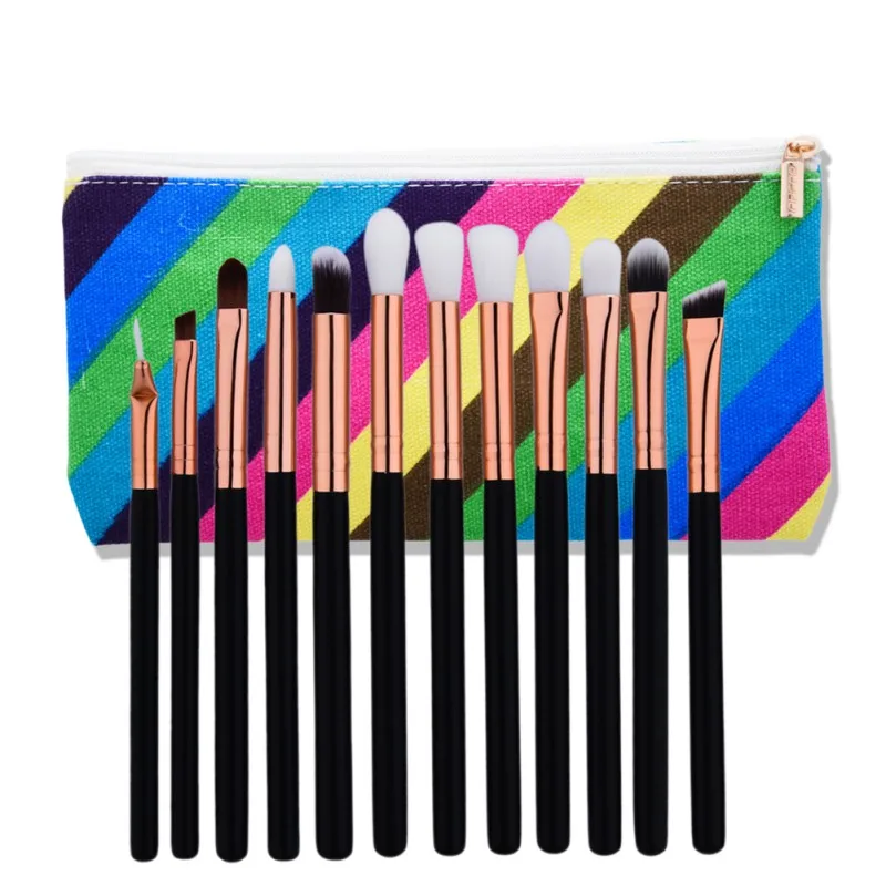 

New 8pcs/12pcs Maquiagem Makeup Brushes set Fondation Eyeshadow Cosmetic Makeup Beauty Tool with a Leather Bag