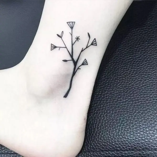 

Waterproof Temporary Tattoo black Dried flowers specimen tatto Water Transfer fake tatoo 10.5*6 cm for man woman kids