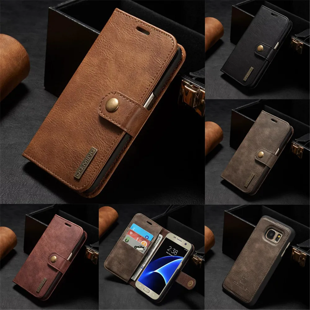 Luxury Leather Wallet Case for Samsung Galaxy S7 S7 Edge Vintage Multifunction Flip Cover Phone Bag