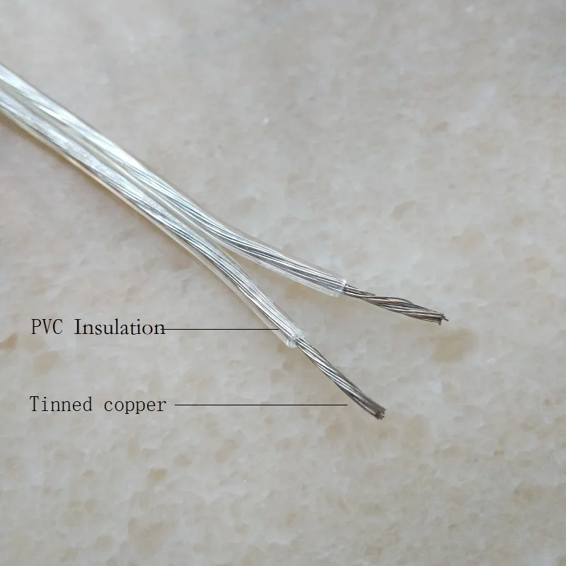 

transparent 2*0.5mm 2pin parallel electric wire cable for Lighting lamp electrical wire pendant lighting power cable
