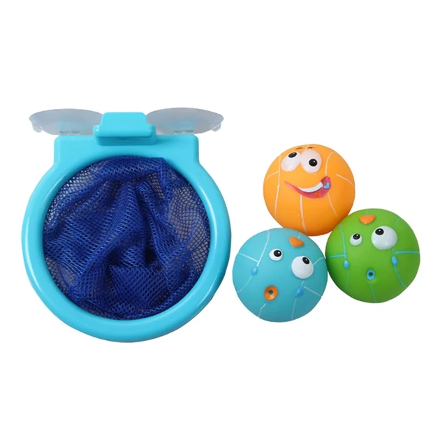 1 Set Small Basketball Shooting Bath Toys for Children Frame Ball Absorb Water Play Educational Baby Kids Fun Game Gifts