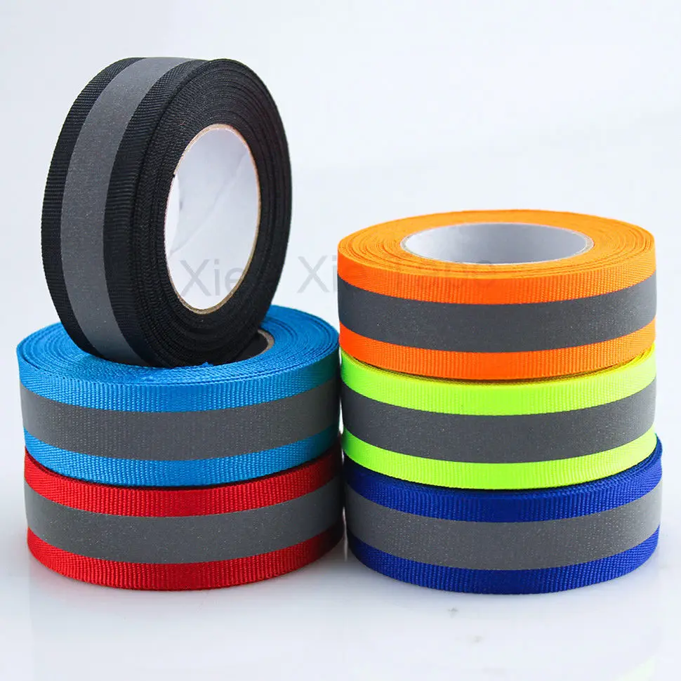 Silver Reflective bing Ribbon Fabric Tape Trim Strip Sew On 20mm x