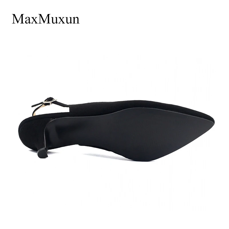 Женские классические туфли MaxMuxun на высоком каблуке с острым носком лодочки