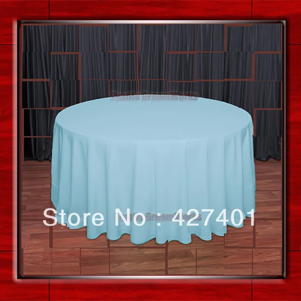 Горячая распродажа 10" Rround Aqua 210GSM полиэстер Обычная Скатерть для свадебных мероприятий и вечерние украшения