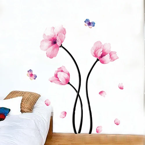 Flower Background Mural Decal Creative Home Art Decor Removable Wall