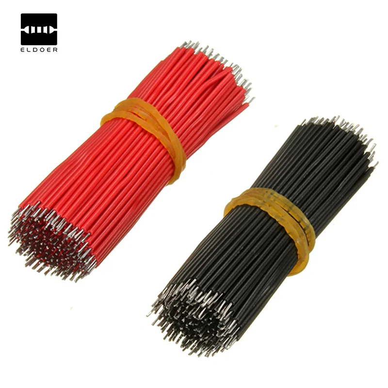 

400pcs Motherboard Breadboard Jumper Cable Black And Red Electronic Wires Tinned 6cm Electronic Components Accessories