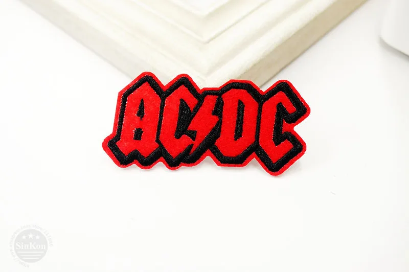 AC DC(Размер: 3,4x7,0 см) DIY тканевые Значки для украшения патч для джинсов сумка для одежды Одежда для шитья украшения аппликация нашивки