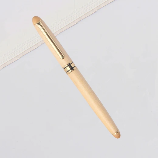 Shichen A037 Novelty wooden design log color roller pen with log color wood box 0.7mm&1.0mm nib. school business wrinting pen - Цвет: Цвет: желтый