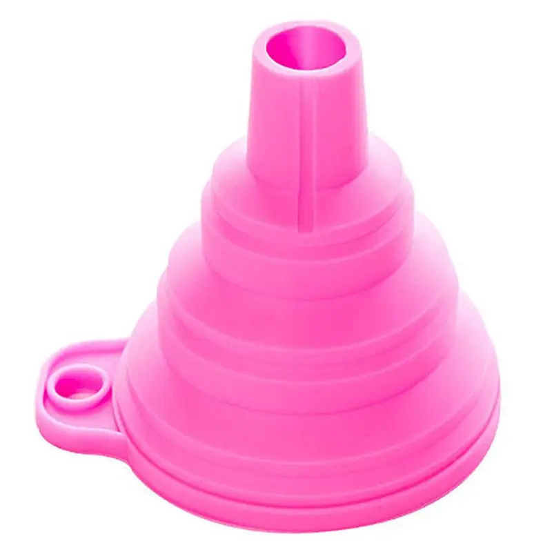 1 шт. силиконовая воронка Прочная Складная Гибкая Складная Нетоксичная Воронка для направляющей жидкости порошка - Цвет: Pink