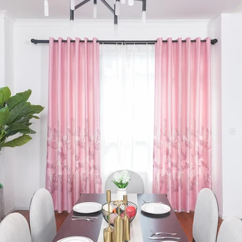 

Fallen leaves pattern Printed Luxury Curtains For Living Room Kitchen Bedroom Window High quality curtains Window Panel Custom