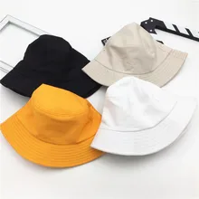 Новинка, одноцветная Панама, летняя, для пеших прогулок, рыбалки, для мужчин и женщин, шапки, желтые, черные, хлопок, Панама, защита от солнца, пляжные, уличные шапки