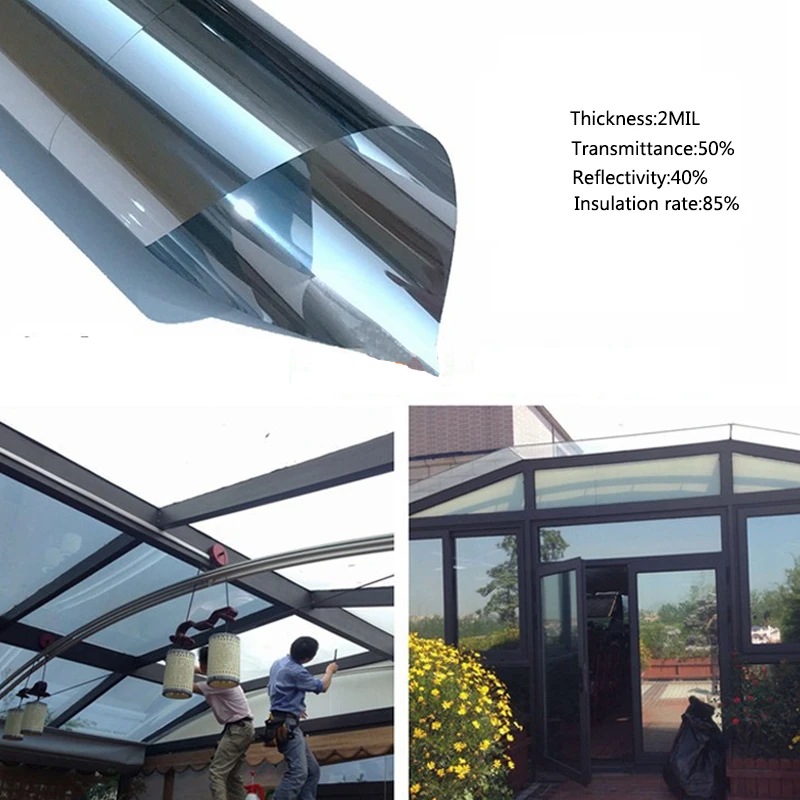 

4meter 40/50/60/70/80cm Mirror Thermal Insulation Solar Tint Window Film Stickers UV Reflective One Way Privacy Decoration Glass