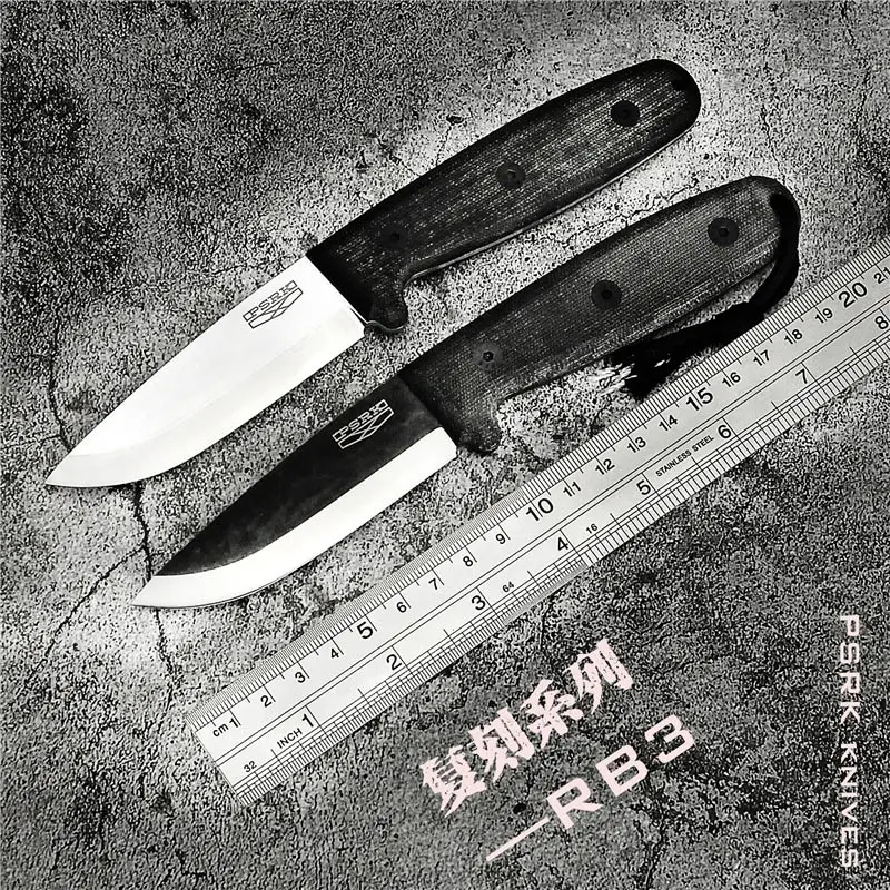 Охотничий нож PSRK RB3 лезвие D2 или 52100 фиксированный с ручкой из микрокарты для