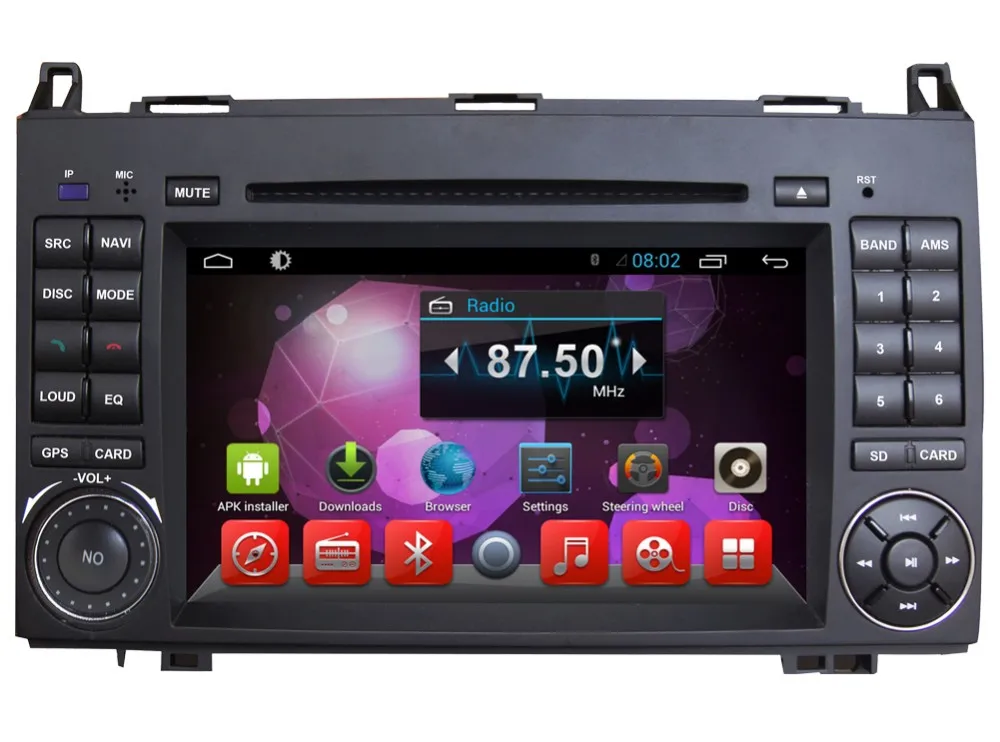 Perfect 7" HD 1024*600 Quad Core Android 6.0 Car DVD GPS Radio Video Stereo Navi Player for Mercedes Benz B200 W169 A160 Viano Vito 1