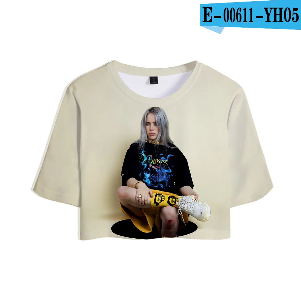 FADUN tommet футболка 3D Billie Eilish летние модные топы Женская Повседневная одежда Harajuku Лидер продаж топы с принтом размера плюс XXL - Цвет: YH05-1