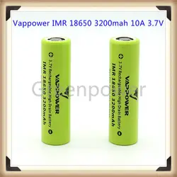 Vappower IMR 18650 3200 мАч 10A 3.7 В аккумуляторная батарея большой слив с плоской верхней (2 шт.)