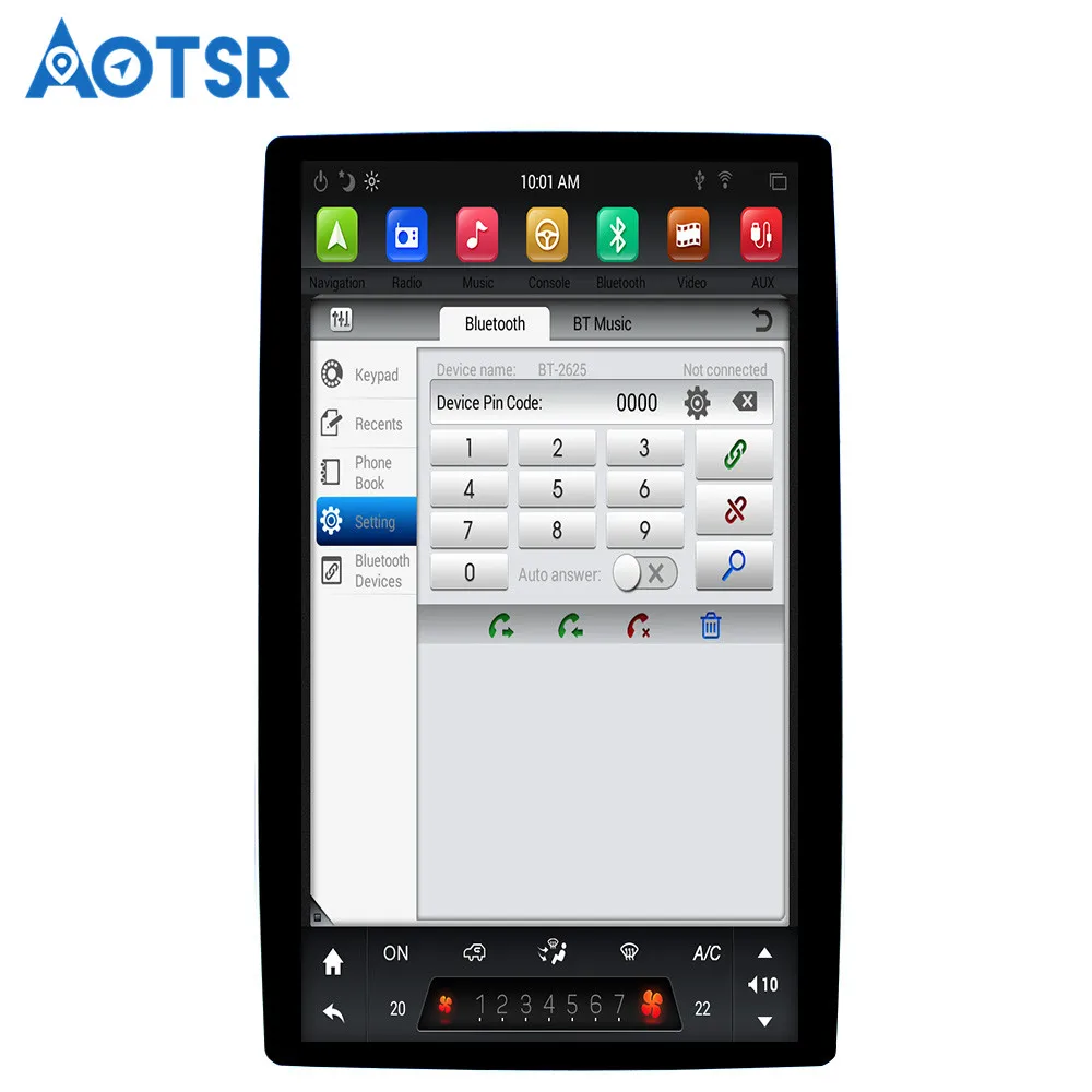 Perfect 12.8" Tesla Android 8.1 4+32GB universal car radio player No DVD player For Toyota / Nissan / Suzuki / Lexus GPS Navigation WiFi 3