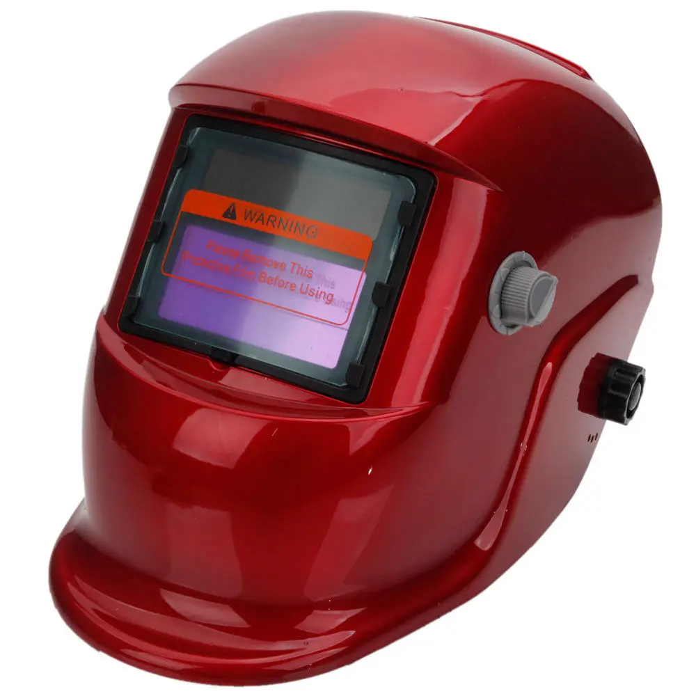

Auto Darkening Welding Helmet Arc Tig Mig Grinding Welders Mask Solar Power Red