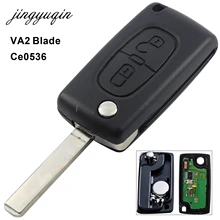 Jingyuqin 2 botão va2 chave do carro para citroen c2 c3 c4 picasso alarme remoto aleta auto chave fob 433mhz id 46 pcf7961 pedir ce0536