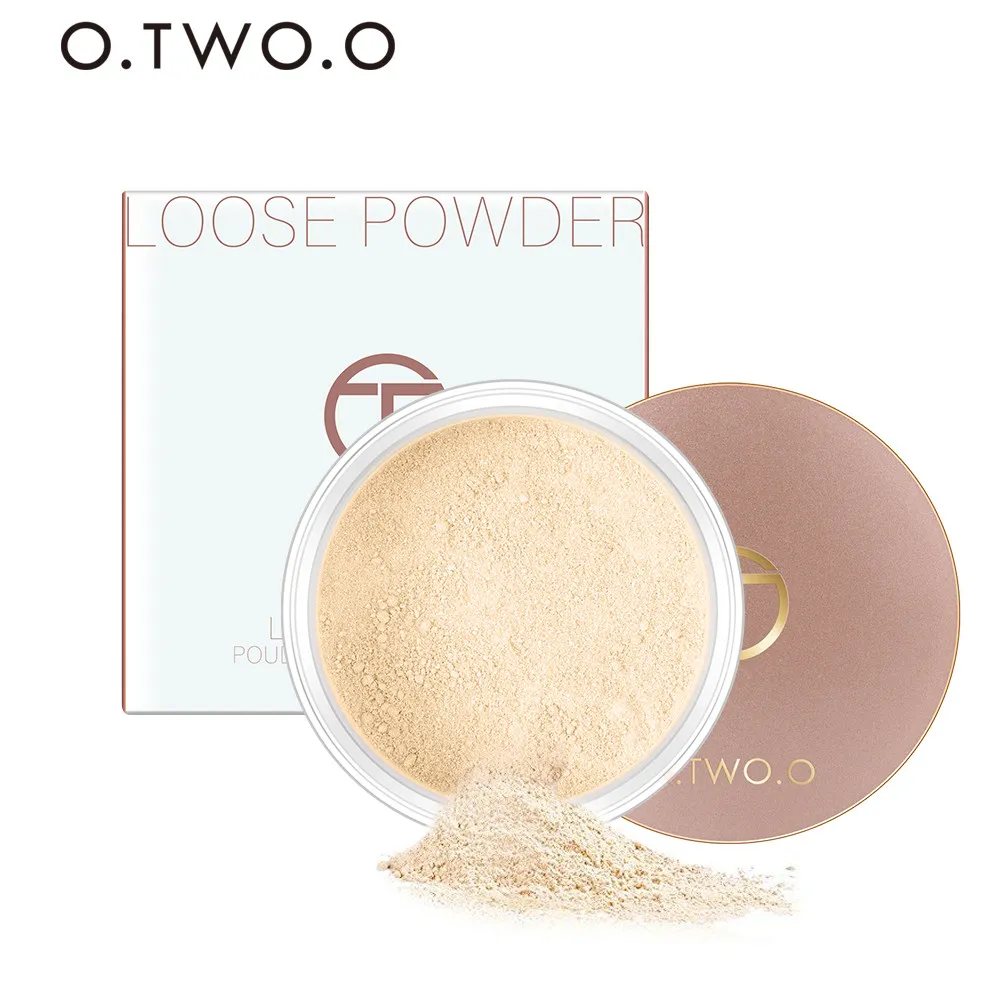 

O.TWO.O Smooth Matte Loose Powder Makeup Transparent Finishing Powder Waterproof For Face Finish Setting With Cosmetic Puff