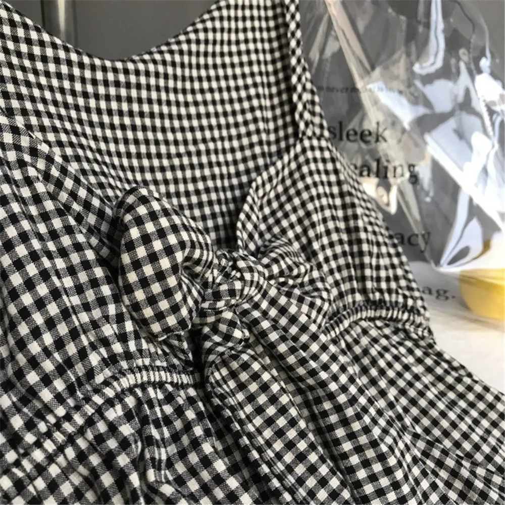 Sexy Backless Beach Dress 2018 Summer 2 types Short&long Plaid Vacation Dress Casual Vestidos Strapless Women Bow Dresses (28)