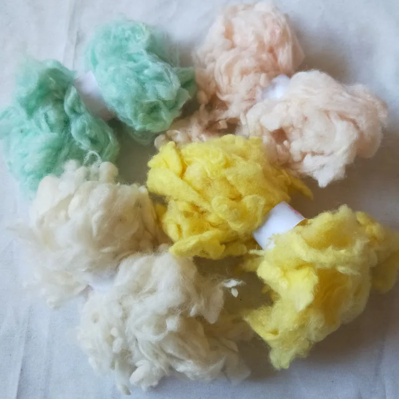 

WFPFBEC alpaca curly wool FIBER for wool felt 40g 10g/color 4colors