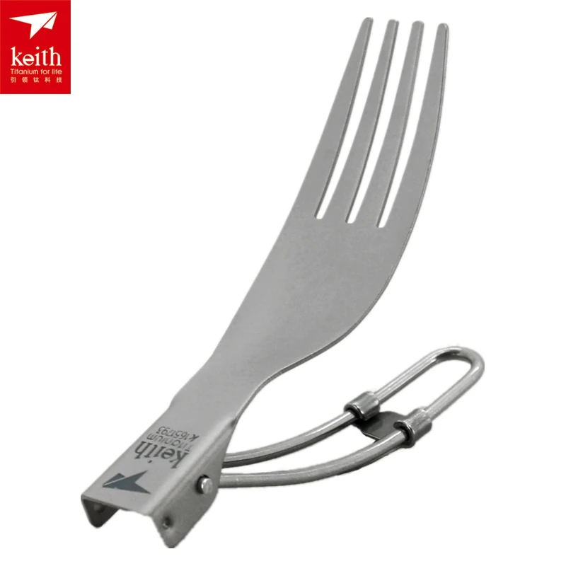 Складная Ложка для кемпинга Keith Ti5301/Ti5308|folding titanium spork|titanium sporktitanium spoon |