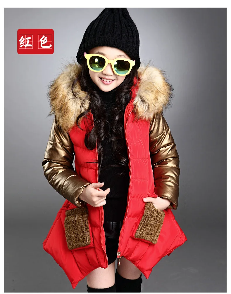 От 5 до 16 лет девушки пальто и куртки осень-зима корейских детей пальто с капюшоном детское теплое зимнее пальто из толстого хлопка для девочек
