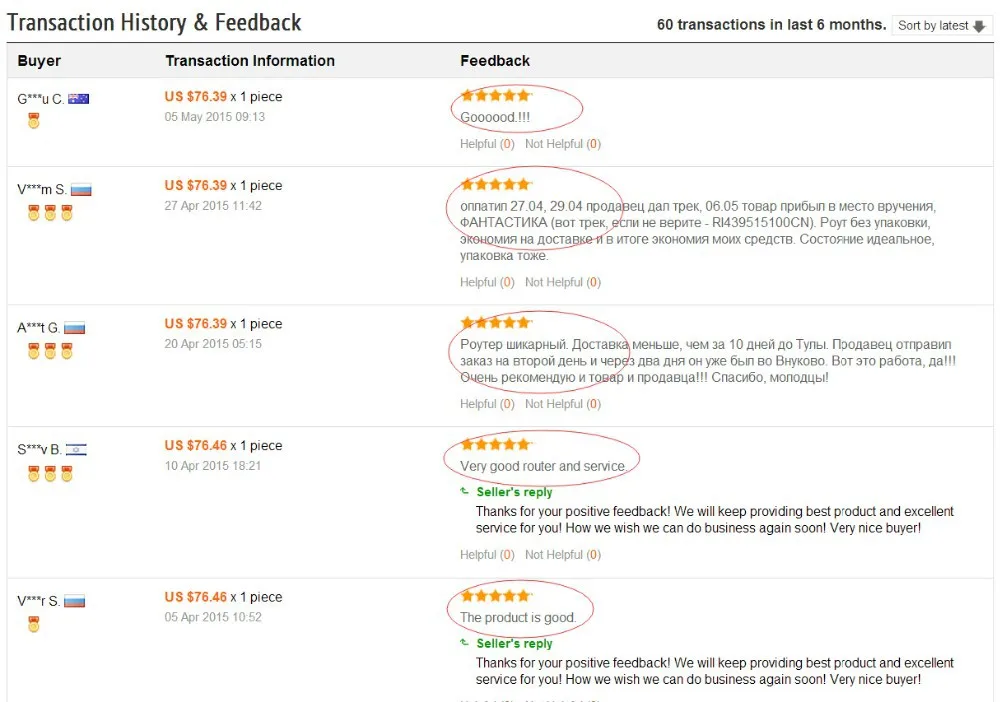 5 Stars evaluation