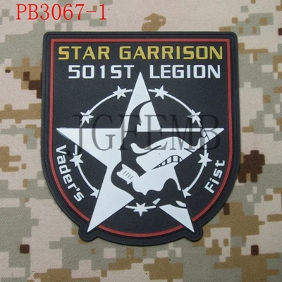 501st Легион звезда гарнизон Вейдер кулак 3D ПВХ патч - Цвет: PB3067 white