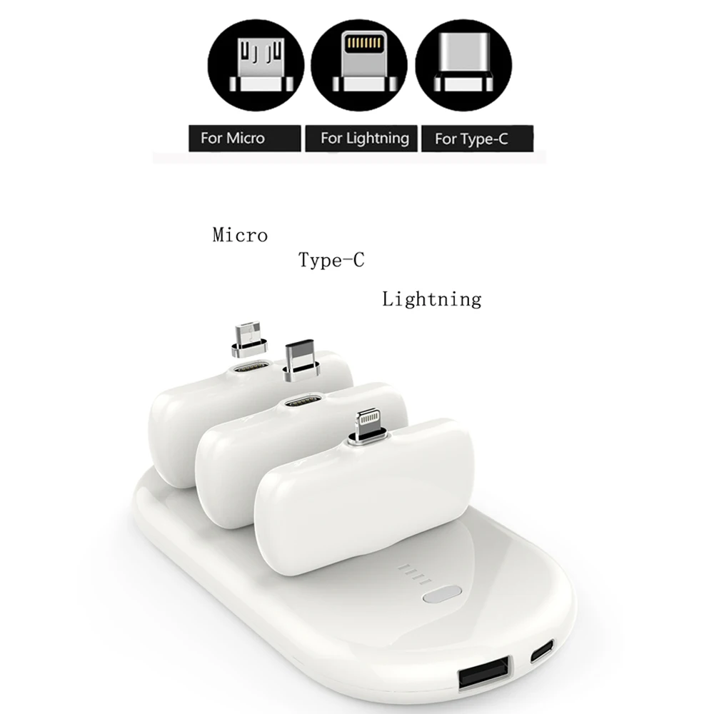 CRDC Mini Power Bank Magnetic Type-C Micro 8 PIN USB Power Bank Portable External Battery Smart Charger For iPhone Samsung CRDC Mini Power Bank Magnetic Type-C Micro 8 PIN USB Power Bank Portable External Battery Smart Charger For iPhone Samsung