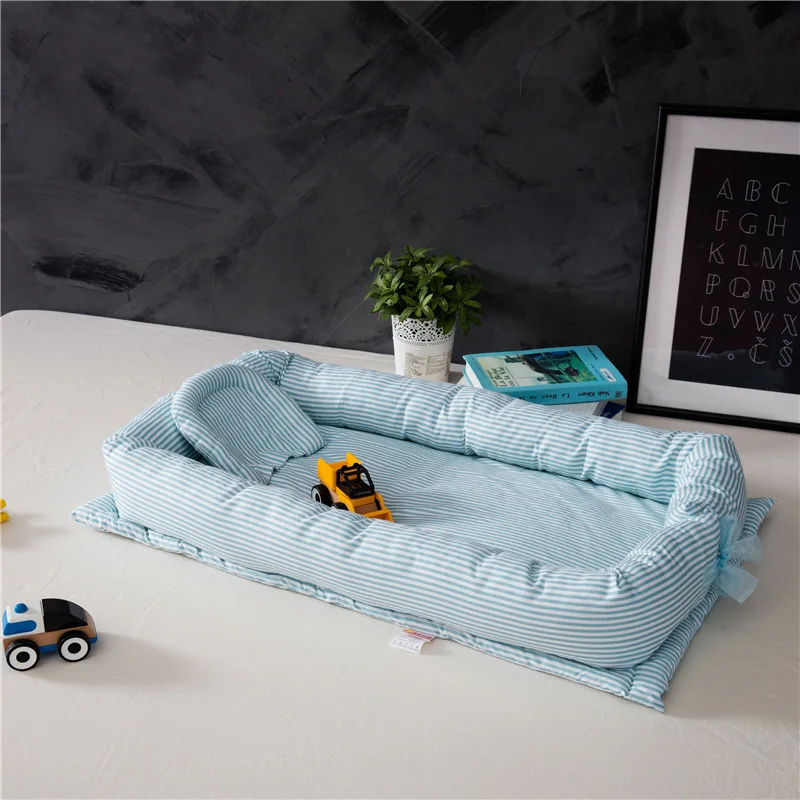 Детская кроватка-гнездо переносная съемная и моющаяся детская кроватка дорожная кровать для детей Младенческая Детская Хлопковая Колыбель для новорожденных бампер - Цвет: 5