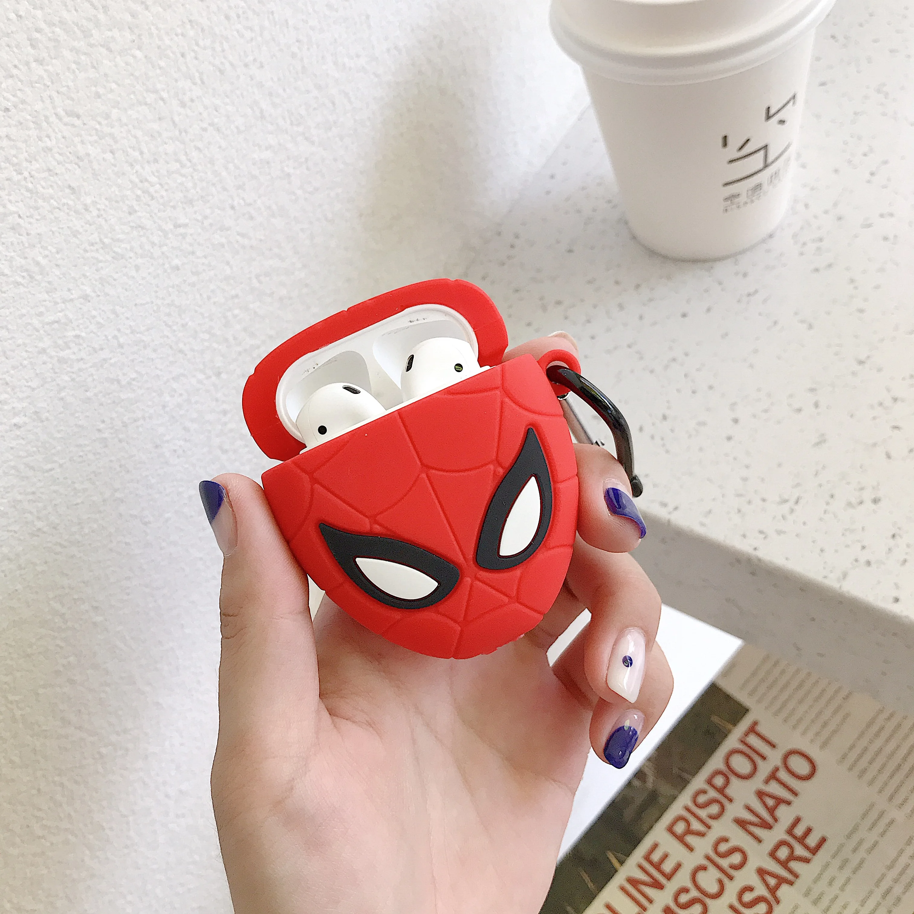 Супер Герой 3D Железный человек Силиконовый чехол для Apple Airpods 1 2 Беспроводные наушники Мстители чехол Спайдермен зарядная коробка