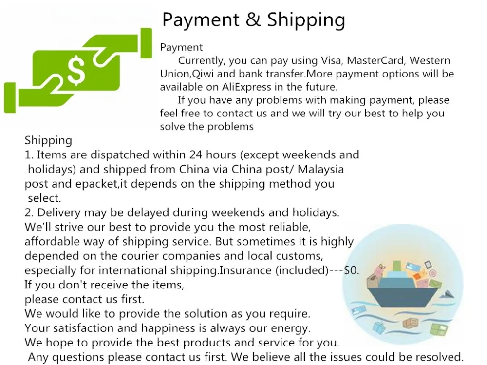payment and shipping_