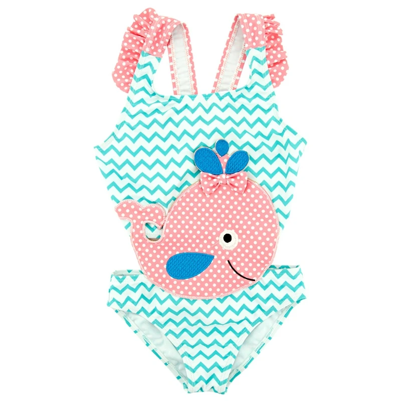 Summer baby boys Girls bathing suits wavy bathing DOTS cute dolphin Swimming Costumes kids