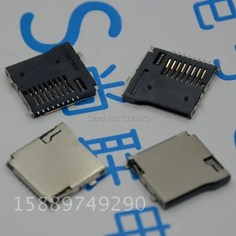 

20pcs/lot 9pin Micro SD card slot connectors, size 14*15mm TF card deck, fit for phone, tablet, Vehicle Navigation The pop-up