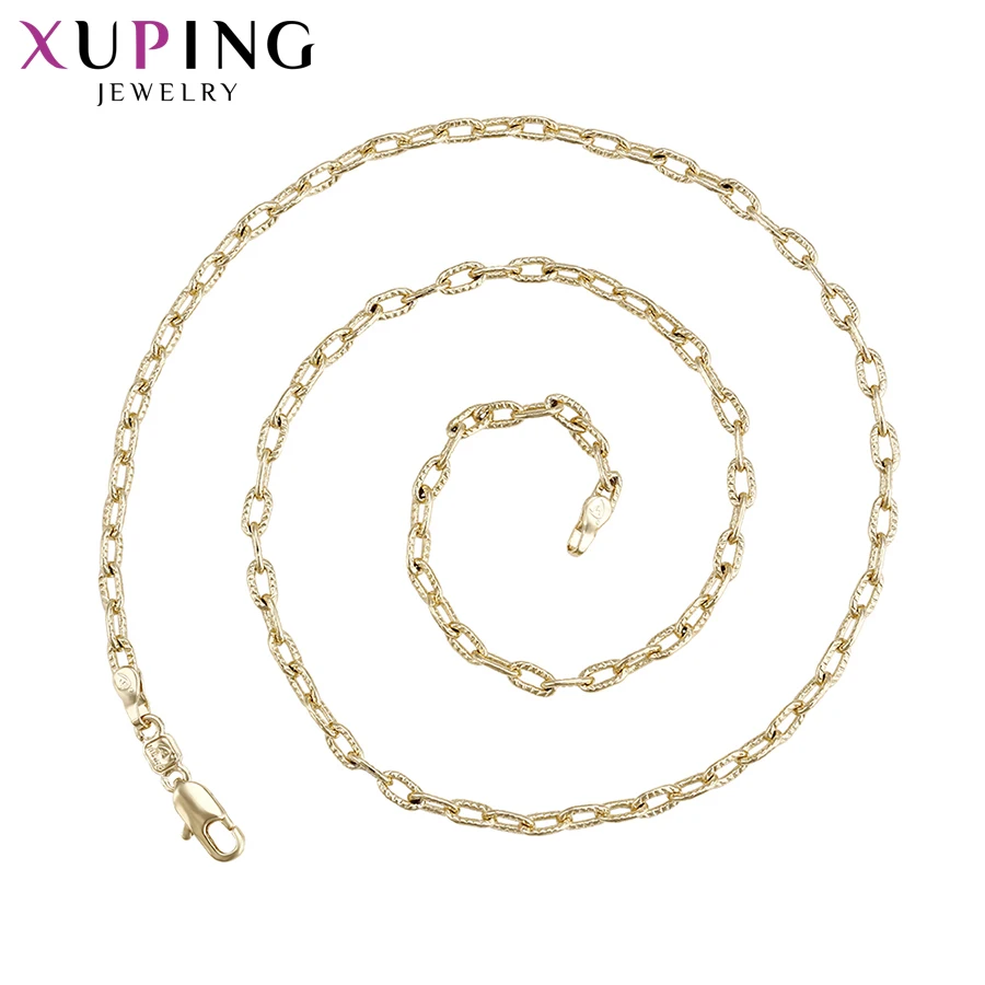 

Xuping Simple Fashion Necklace Light Gold Color With Environmental Copper Jewelry for Women Thanksgiving Gift S69,3-43585