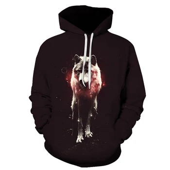 

Fashion 3d Wolf Hooded Sweatshirt Colorful Graffiti Print Men/Women Hoodie Pullover Hoodies Sweatshirts Plus Size